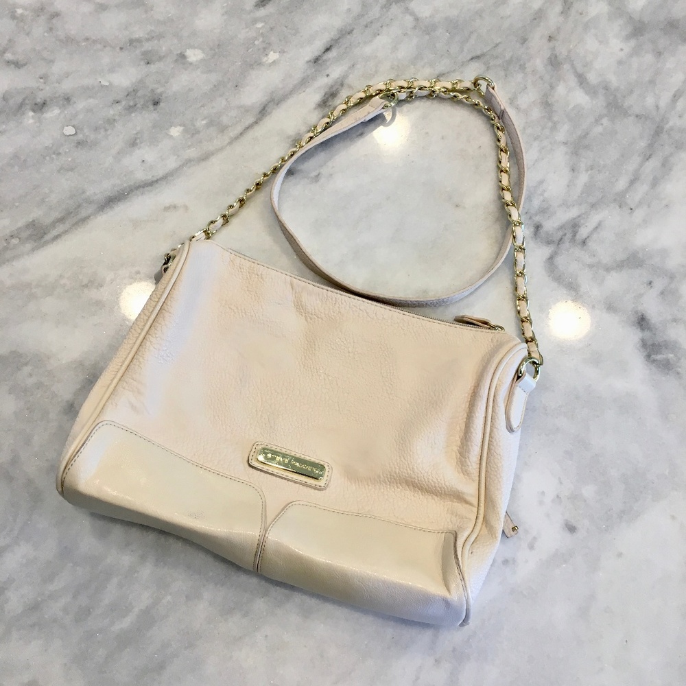 Steve Madden White Leather Over-the-Shoulder Bag